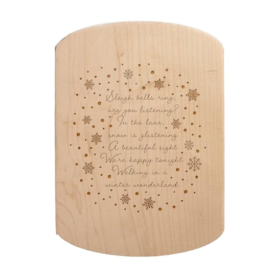 Walking in a Winter Wonderland 11" x 8" Maple Oval Cutting Board